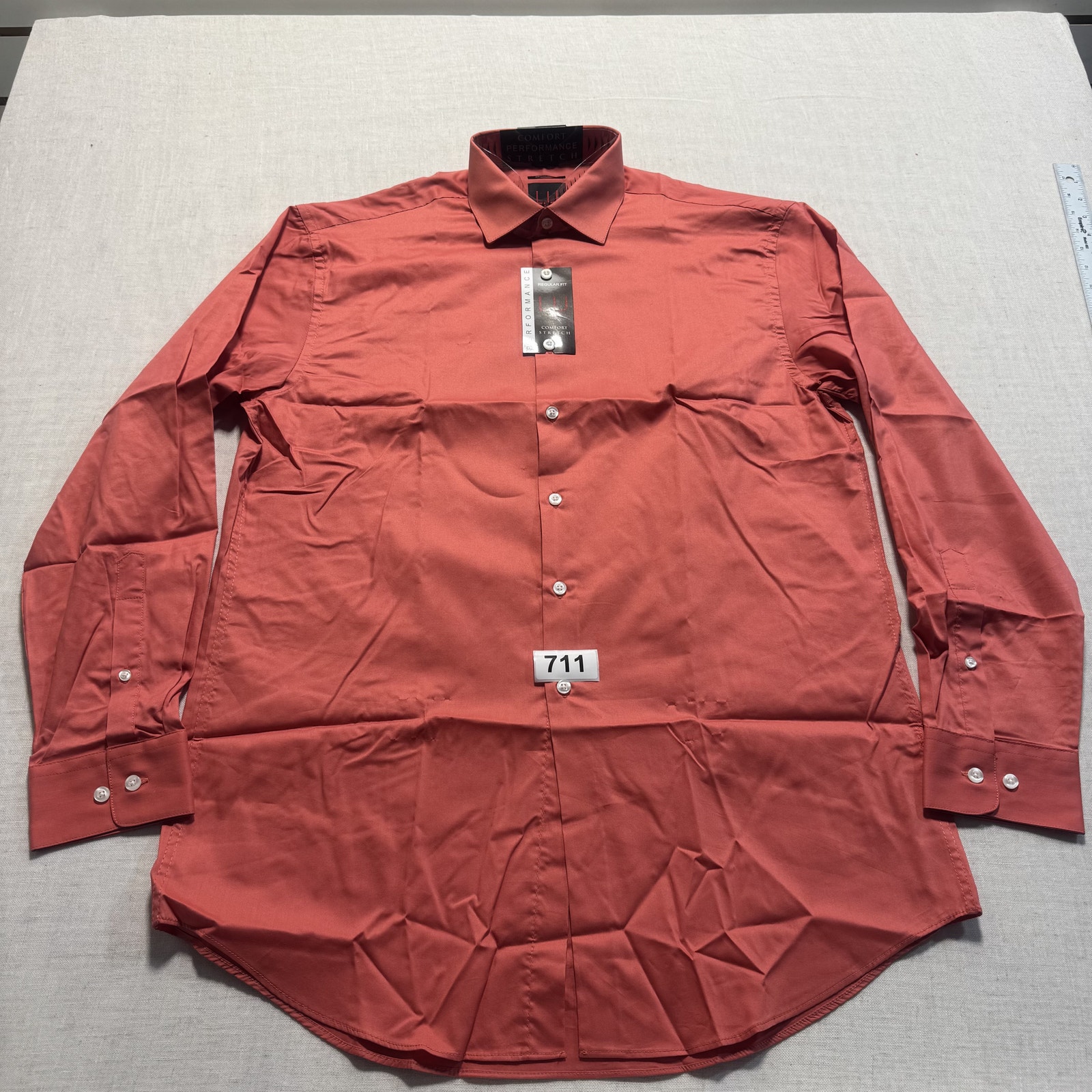 Linea Uomo Shirt Men Sz Regular Fit Orange Brand New
